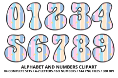 Summer Alphabet &amp; Numbers PNG Clipart Doodle Letters 300 DPI Product Image 5
