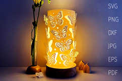 3d butterfly paper lantern template, svg design Product Image 1