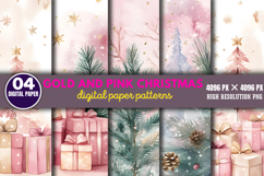 Gold and Pink Christmas Backgrounds PNG Product Image 1