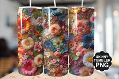 Beautiful Mixed Colorful Flowers - Tumbler PNG Design Product Image 1