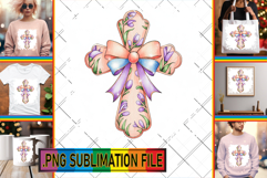Joyful PNG TSHIRT Art Ideas, Flower Cross Product Image 1