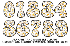 Construction Alphabet Letters &amp; Numbers Clipart PNG 300DPI Product Image 5