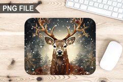 Christmas Deer Sublimation Mouse Pad PNG Design Product Image 1