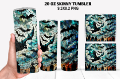 Bats Skinny Tumbler 20oz Wrap Design, Halloween Tumbler PNG Product Image 1