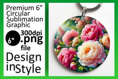 Vibrant Keychain Round Design PNG , Flower Product Image 1