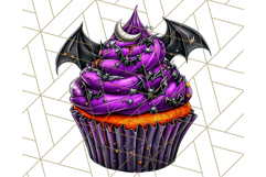 Halloween Cupcake PNG Clipart with Witch Hats and Ghosts Product Image 3