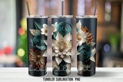 Christmas Flowers Tumbler Wrap Sublimation Designs Product Image 4