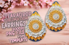 Artistic Teardrop Earrings Sublimation , Mandala Product Image 1