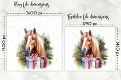 Watercolour Horse Lunch Bag Print | Christmas Lunch Bag Product Image 2