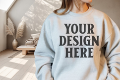 Ash Gildan 18000 Crewnwck Sweatshirt Mockup, gildan 18000 Product Image 1