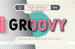 5 Groovy Editable Text Effects, Graphic Styles Product Image 1