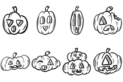 15 Halloween Pumpkin Clipart Cute Jack O’ Lantern Bundle SVG Product Image 2