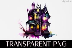 Haunted House - Transparent PNG Halloween Clipart Graphic Product Image 1