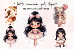 Little Summer Girl Clipart PNG Product Image 1