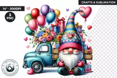 Valentines day clipart, Gnome clipart, Truck clipart png Product Image 1