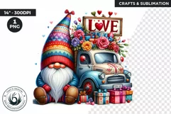 Valentines day clipart, Gnome clipart, Truck clipart png Product Image 1