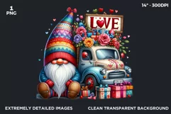 Valentines day clipart, Gnome clipart, Truck clipart png Product Image 2