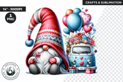 Valentines day clipart, Gnome clipart, Truck clipart png Product Image 1
