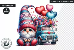 Valentines day clipart, Gnome clipart, Truck clipart png Product Image 1