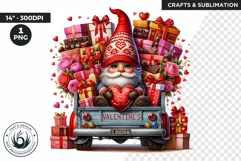 Valentines day clipart, Gnome clipart, Truck clipart png Product Image 1
