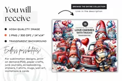 Valentines day clipart, Gnome clipart, Truck clipart png Product Image 3