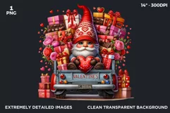 Valentines day clipart, Gnome clipart, Truck clipart png Product Image 2