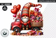 Valentines day clipart, Gnome clipart, Truck clipart png Product Image 1