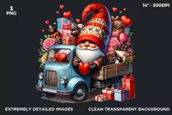 Valentines day clipart, Gnome clipart, valentines png Product Image 2