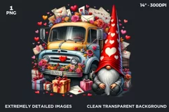 Valentines day clipart, Gnome clipart, valentines png Product Image 2
