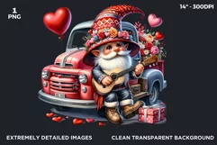 Valentines day clipart, Gnome clipart, valentines png Product Image 2