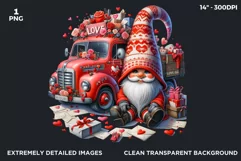 Valentines day clipart, Gnome clipart, valentines png Product Image 2