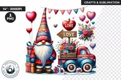 Valentines day clipart, Gnome clipart, Truck clipart png Product Image 1