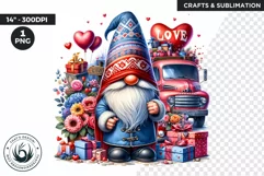 Valentines day clipart, Gnome clipart, Truck clipart png Product Image 1