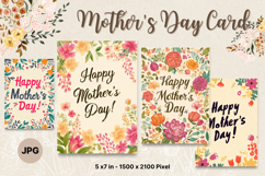 Mother&#039;s Day Card Happy MOM flower Printable Gift Card_15 Product Image 1