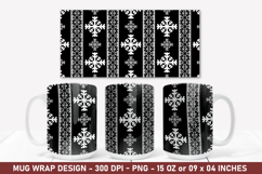 Snowflake Pattern Mug Wrap | 15 Oz Mug Wrap | Coffee Mug Product Image 1