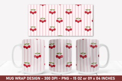 Cherry Pattern Mug Wrap | 15 Oz Mug Wrap | Coffee Mug Product Image 1
