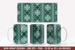 Snowflake Pattern Mug Wrap | 15 Oz Mug Wrap | Coffee Mug Product Image 1