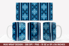 Snowflake Pattern Mug Wrap | 15 Oz Mug Wrap | Coffee Mug Product Image 1