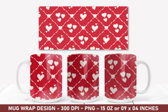 Heart Pattern Mug Wrap | 15 Oz Mug Wrap | Coffee Mug Wrap Product Image 1