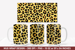 Leopard Print Mug Wrap | 15 Oz Mug Wrap | Coffee Mug Wrap Product Image 1