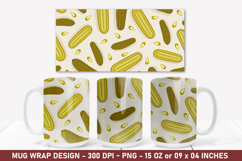 Pickle Pattern Mug Wrap | 15 Oz Mug Wrap | Coffee Mug Product Image 1