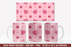 Heart &amp; Floral Mug Wrap | 15 Oz Mug Wrap | Coffee Mug Wrap Product Image 1
