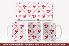 Heart Pattern Mug Wrap | 15 Oz Mug Wrap | Coffee Mug Wrap Product Image 1