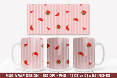Watermelon Pattern Mug Wrap | 15 Oz Mug Wrap | Coffee Mug Product Image 1