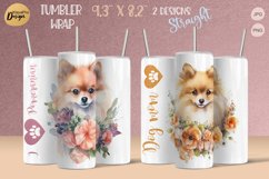Watercolor Pomeranian dog| 20 oz Skinny Tumbler Dog mom Product Image 1