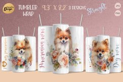 Watercolor Pomeranian dog| 20 oz Skinny Tumbler Dog mom Product Image 1