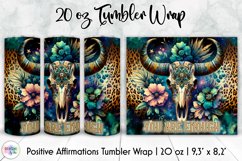 Positive Affirmation Tumbler Wrap Bundle, Bull Skull Tumbler Product Image 16