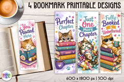 Cute Cat Printable Bookmarks with Reading Quotes, Cat Lover Product Image 1