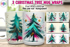 Christmas Tree Mug Wraps, 15 oz Christmas Tree Mug Wrap PNG Product Image 1