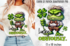 Funny St Patrick Frog Sublimation Bundle, Sarcastic Quotes Product Image 2